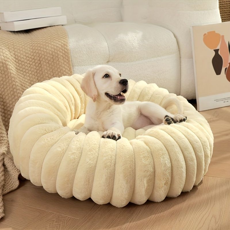 Pet Bed Dog Bed Cat Bed Small Dog Bed Medium Dog Bed Plush Pet Bed All-Season - Beige - Size 50-20-20