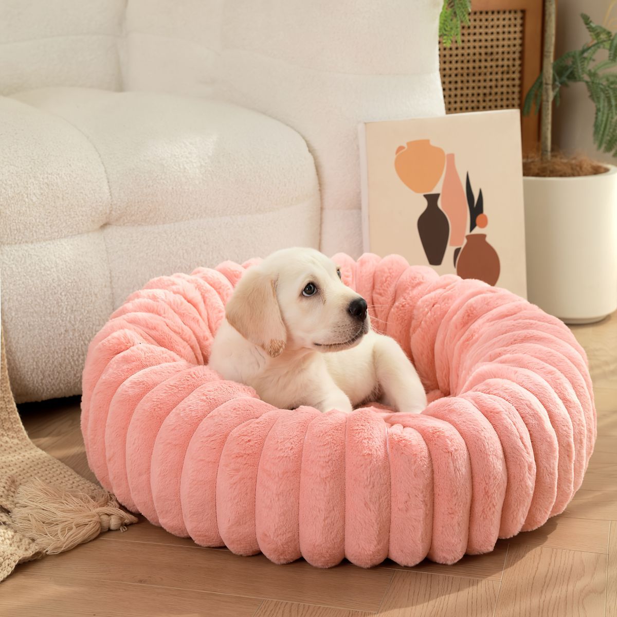 Pet Bed Dog Bed Cat Bed Small Dog Bed Medium Dog Bed Plush Pet Bed All-Season - Black - Size 40-20-15