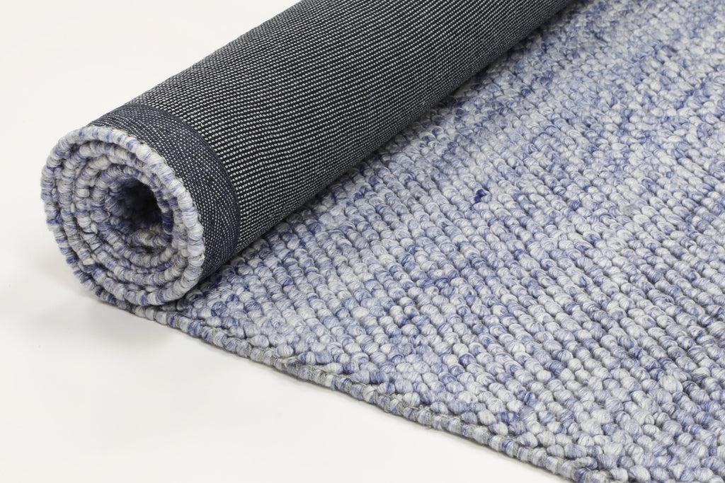 Harlow Loopy Blue Wool Blend Rug 160x230