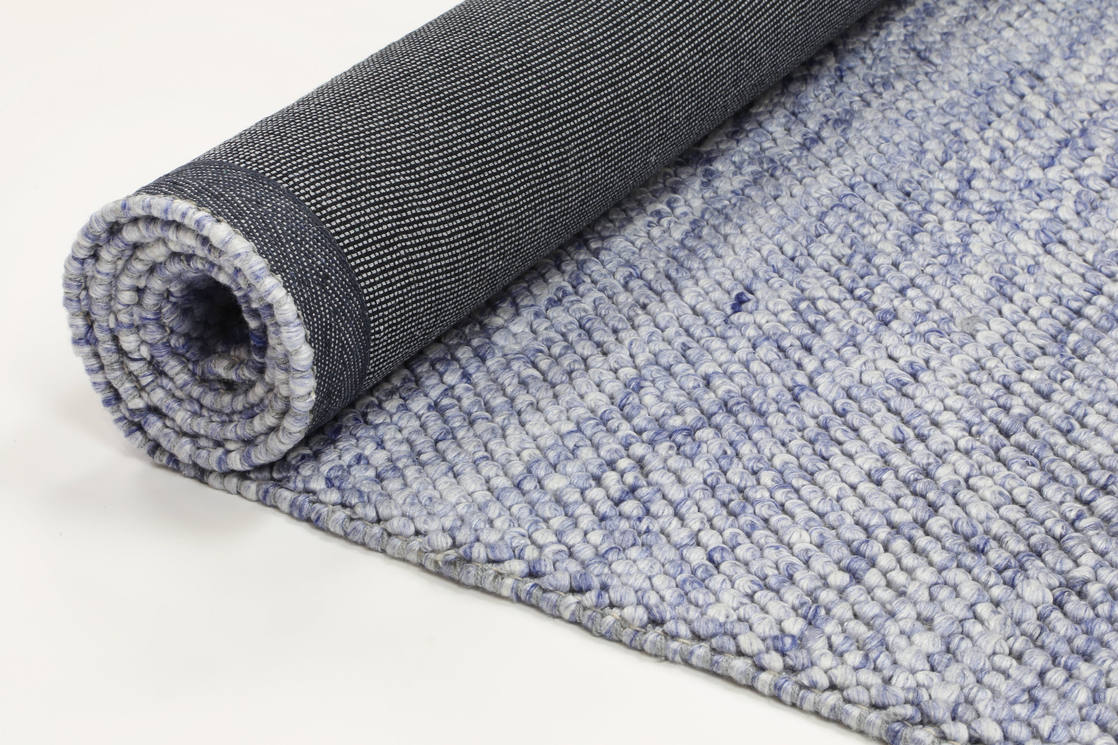 Harlow Loopy Blue Wool Blend Rug 160x230