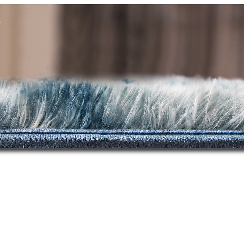 200x300cm Large Floor Soft Blue Fluffy Rug – Modern Area Carpet for Bedroom & Lounge