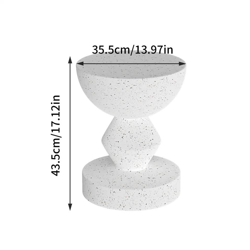 Stylish Lightweight Concrete Sofa Side Table Cement Bedside Table Outdoor Patio
