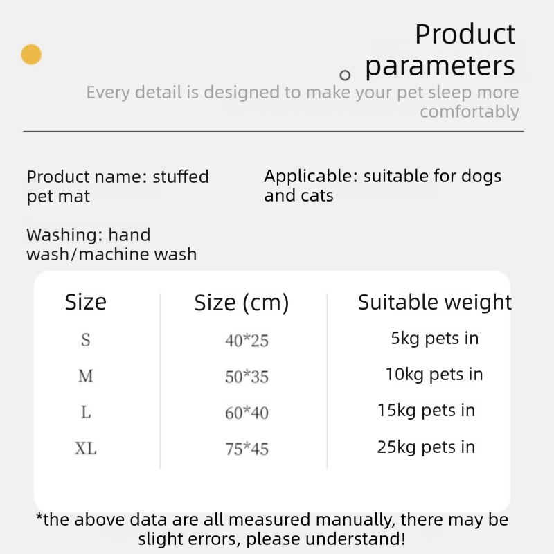 Grey S size Luxury Plush Pet Sleeping Mat, Thickened Warm Pet Bed Cushion for Dogs and Cats, Soft Fabric Pet Sofa Pad with Non-Slip Waterproof Base