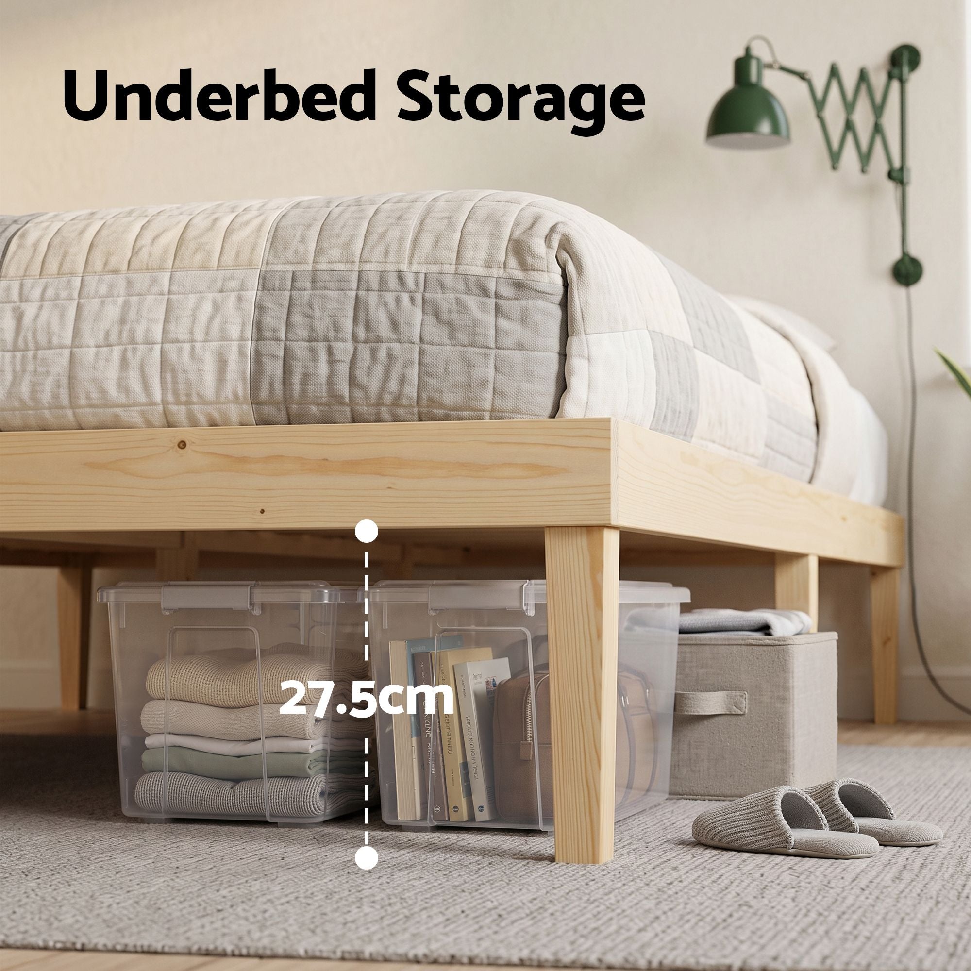 Artiss Bed Frame Double Size Wooden Base Mattress Platform Timber Pine BRUNO