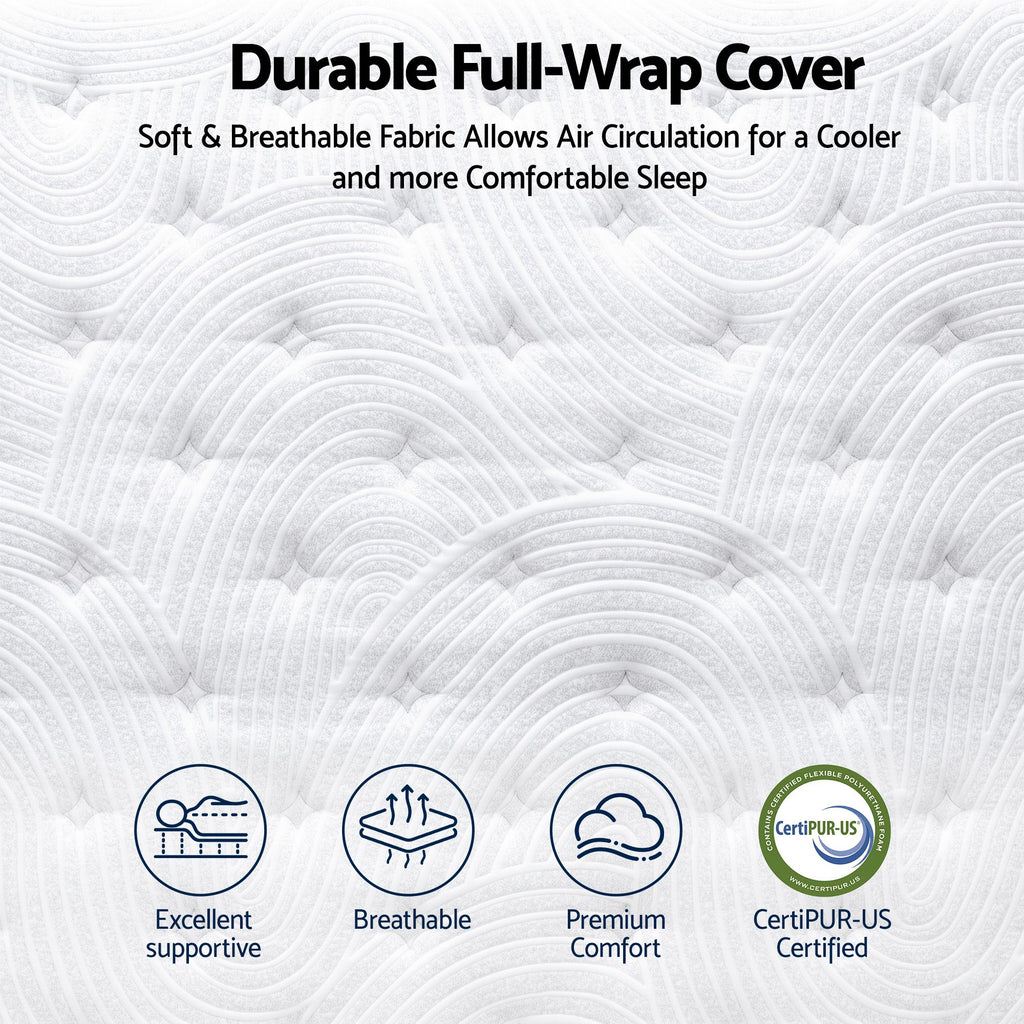 RoomSense Double Mattress, 34cm Thick Medium Soft Hybrid Mattress for Back Pain Relief, Tencel Cooling Pocket Spring Mattress Double Size in a Box