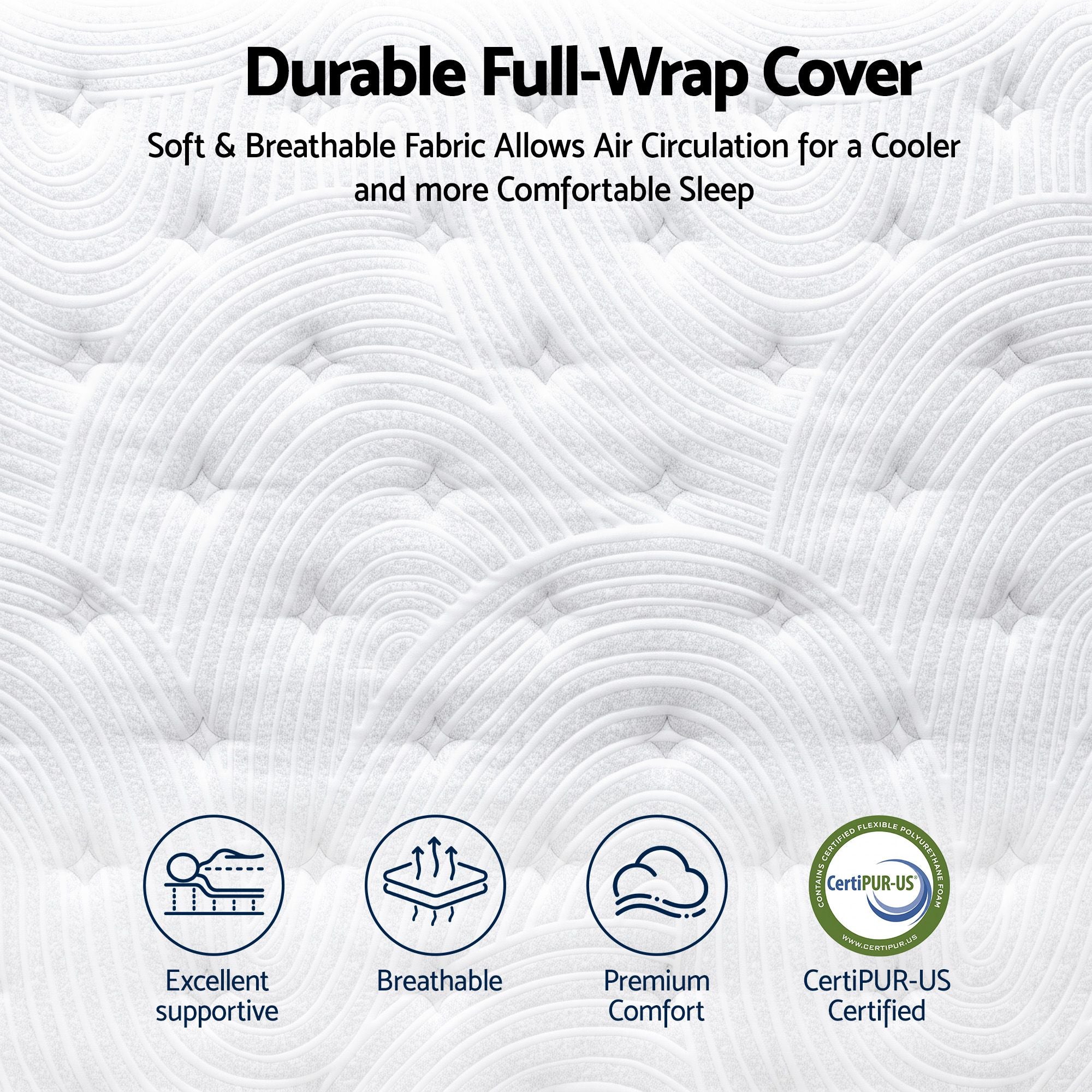 RoomSense Double Mattress, 34cm Thick Medium Soft Hybrid Mattress for Back Pain Relief, Tencel Cooling Pocket Spring Mattress Double Size in a Box