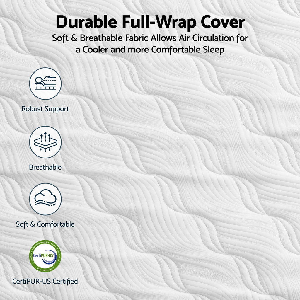 RoomSense Queen Mattress, 26cm Orthopedic Firm Mattress for Back Pain Relief, Pocket Spring Hybrid Mattress Queen Size for Home & Rental
